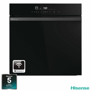 Hisense Hi6 BlackLine HO66FAPizzaChef Electric Pyrolytic Smart Oven, A+ Rated in Black
