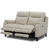 Gilman Creek Barrett 2 Seater Light Grey Leather Power Reclining Sofa with Power Headrests