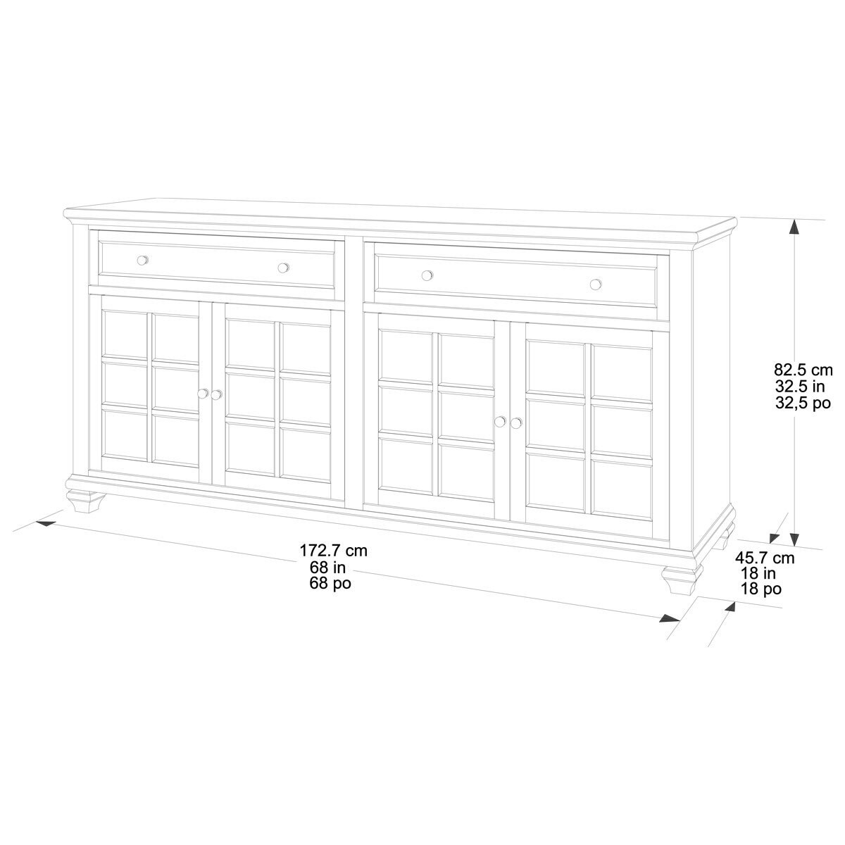 Pike & Main 4 Door Sideboard Costco UK