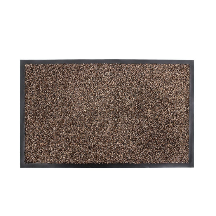 JVL Admiral Microfibre Barrier Mat in Brown, 50 x 80cm - 2 Pack