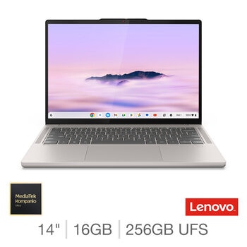 Lenovo Chromebook Plus, MediaTek Ultra, 16GB RAM, 256GB UFS, 14 Inch Laptop, 83MY0004UK