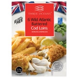 6 Pack of Three Oceans Wild Atlantic Battered Cod Loins