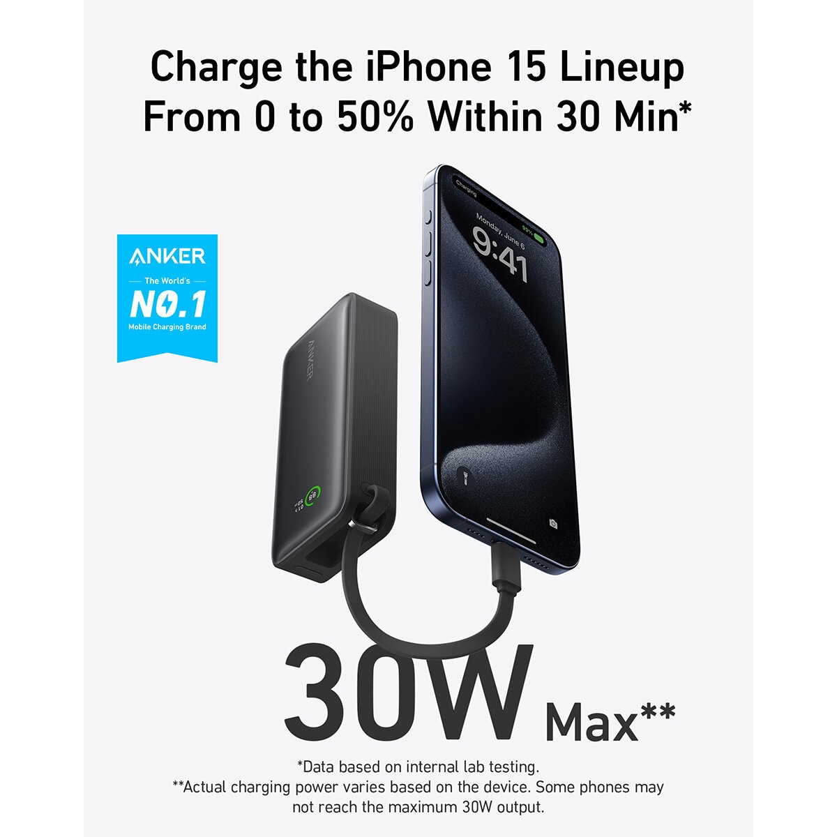 Anker Nano 10,000mAh Power Bank with Built-in USB-C Cable 2-Pack