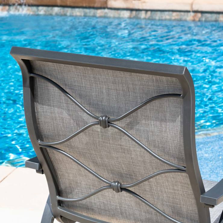 SunVilla Santa Fe 9 Piece Sling Dining Patio Set + Cover Costco UK