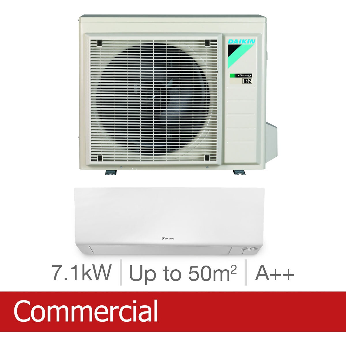 Installed Daikin Perfera 7.1kW Single Split Air Conditioning Unit for Commercial Use