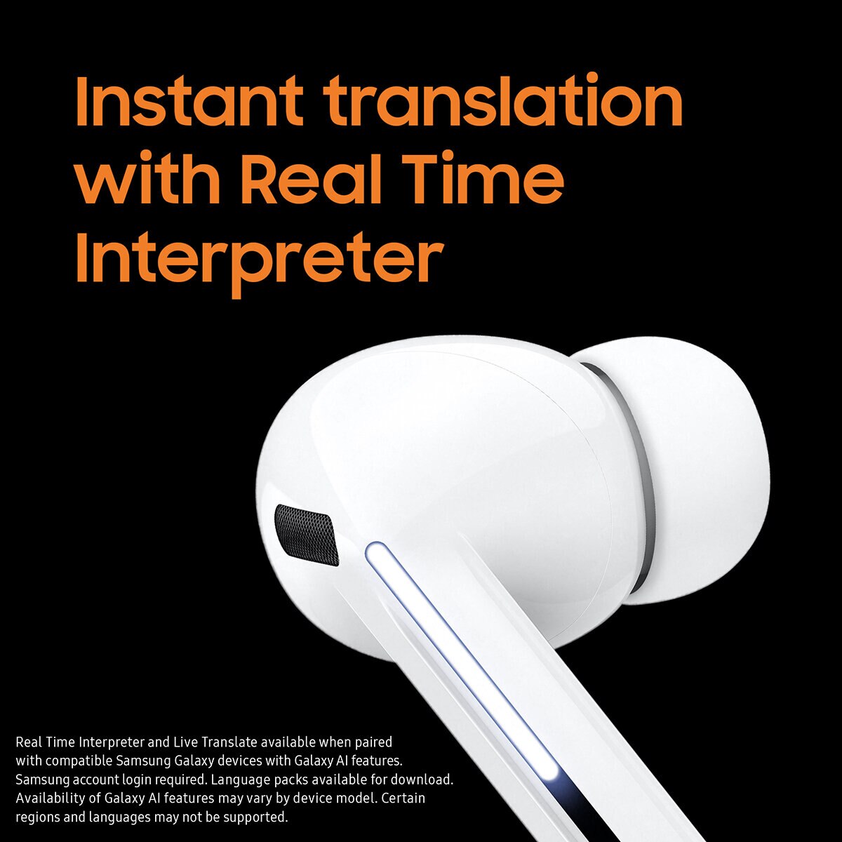 Samsung Galaxy Buds3 Pro Wireless Earphones in White, SM-R630NZWAEUA