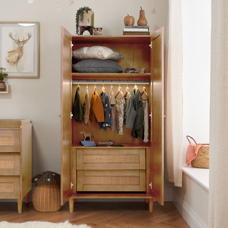 Tutti Bambini Japandi 4 Piece Nursery Set, Light Oak
