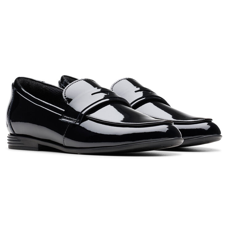 Clarks Kids Finja Bright Black Patent Shoes Clarks Kids Finja Bright Black Patent Shoes