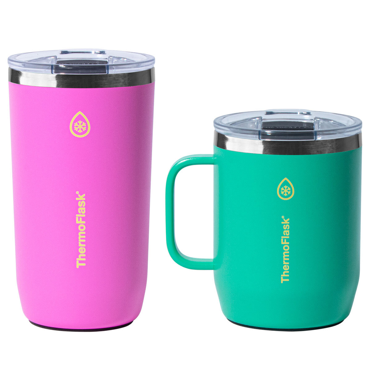 ThermoFlask Coffee and Mug Set in Pink & Green ThermoFlask Coffee and Mug Set in Pink & Green