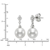 8-8.5mm Cultured Freshwater Pearl & 0.34ctw Round Brilliant Cut Diamond Earrings, 18ct White Gold