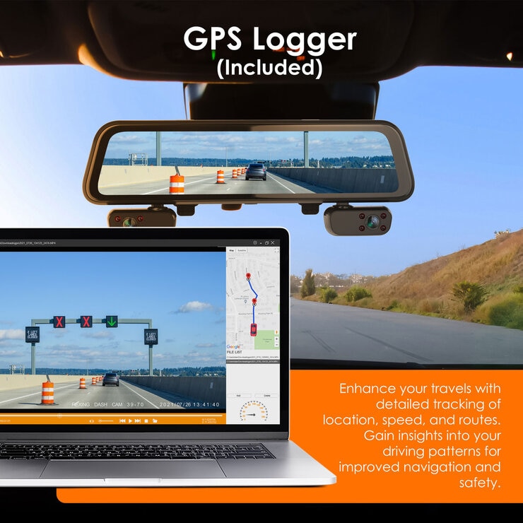 Rexing M4-CSC 4 Channel Mirror Dash Cam 12" Touch Screen at costco.co.uk