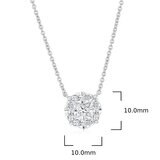 1.00ctw Marquise & Princess Cut Diamond Pendant, 18ct White Gold