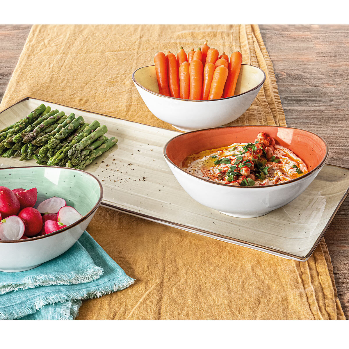 Over & Back Fanfare Stoneware 4 Piece Serving Set Costc...