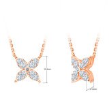 0.50ctw Round Brilliant Cut Diamond Flower Necklace, 14k Rose Gold