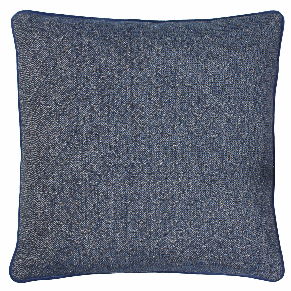 Paoletti Blenheim Navy Geometric Feather Fill Cushion, 45 x 45 cm