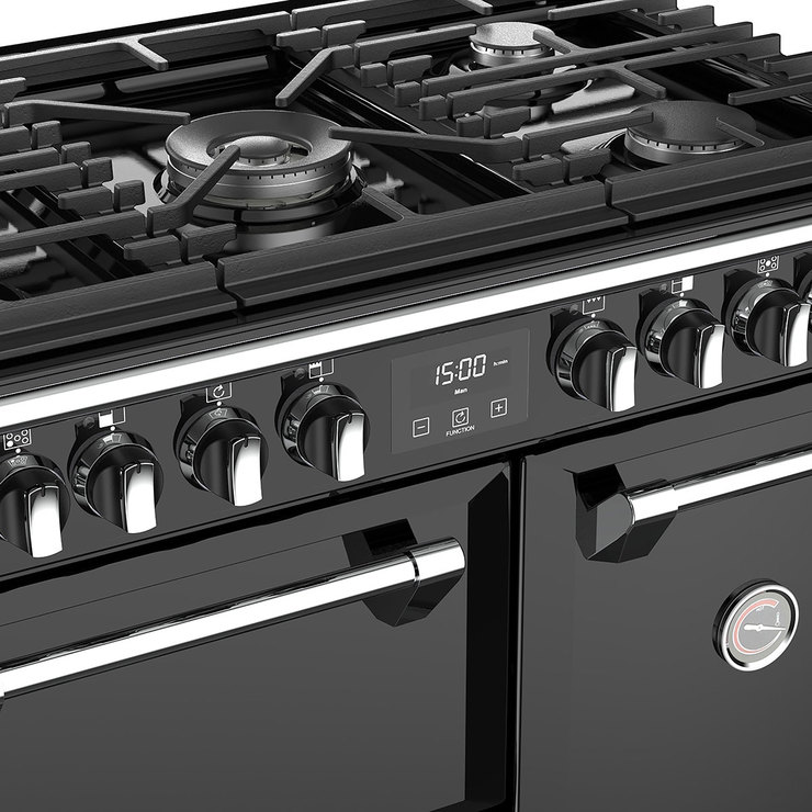 Stoves Richmond S900DF, 90cm Dual Fuel Range Cooker A Rating in Black