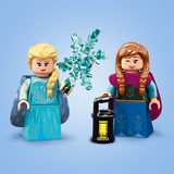 Elsa and Anna Lego Disney Minifigures close up