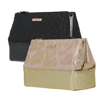 Tahari Cosmetic Bag with 3 Sections in 2 Options