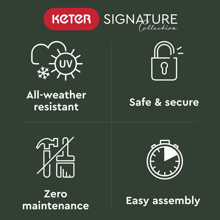 Keter 85 Litre (90 US Quart) Ashwood Patio Cooler and Beverage Cart