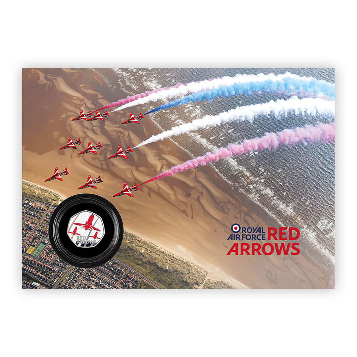 Red Arrows 50p Silver Proof Coin Cover from Royal Mail and The Royal Mint