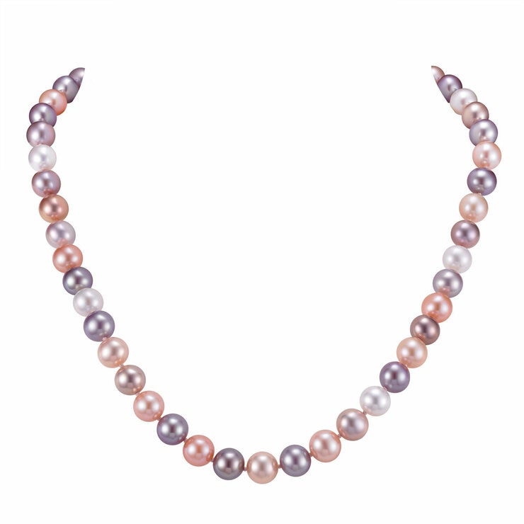 8-8.5mm Freshwater Multi Pink Pearl Necklace, 14ct Rose Gold 8-8.5mm Freshwater Multi Pink Pearl Necklace, 14ct Rose Gold