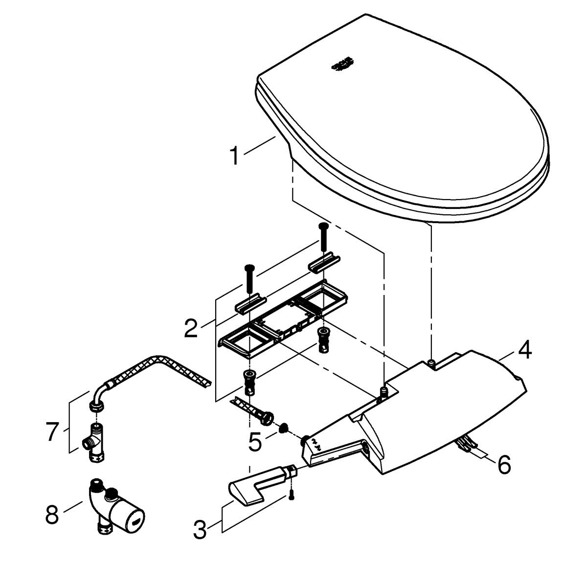 GROHE Bau Toilet Seat with Manual Bidet Model 39648SH0 Costco UK