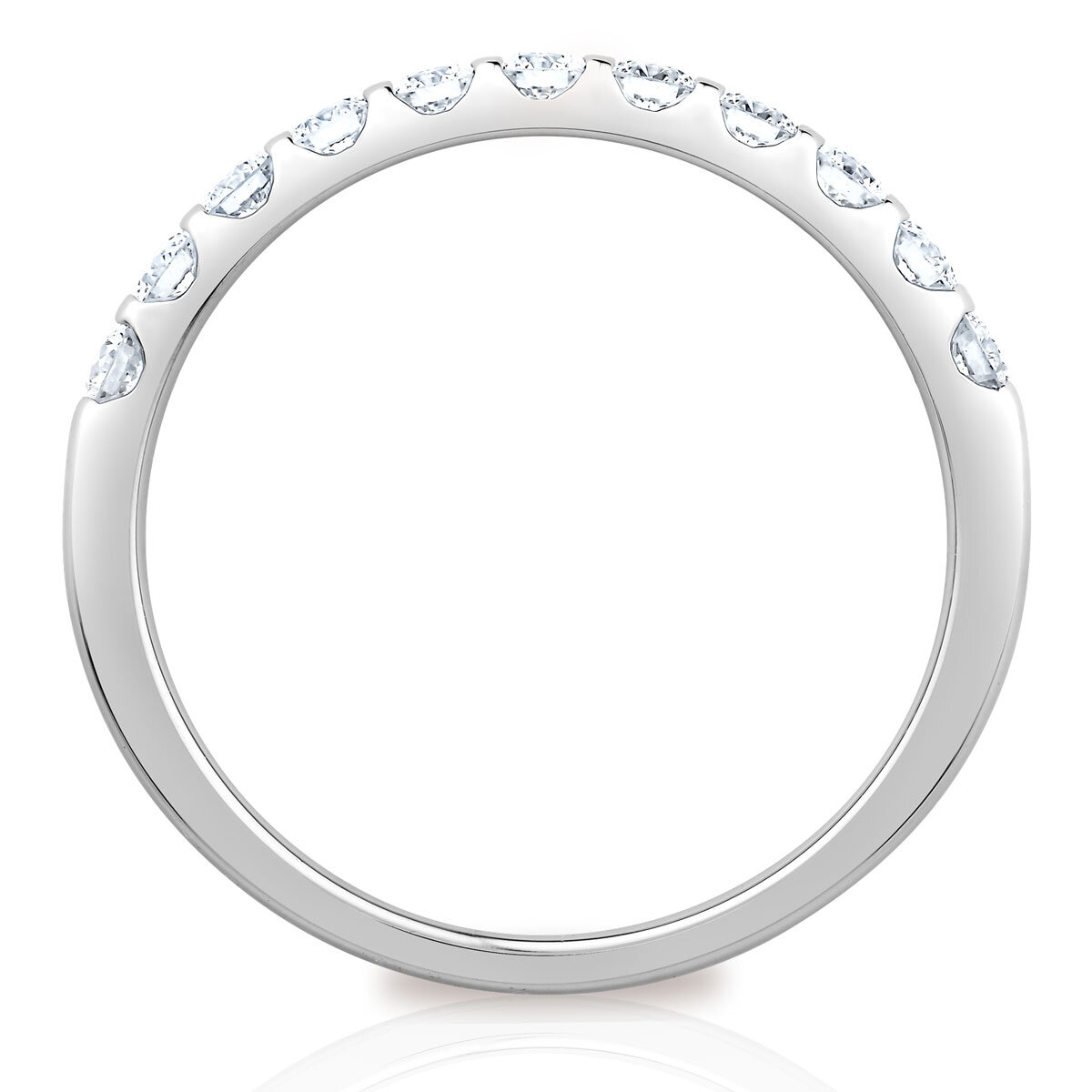 0.50ctw Round Brilliant Cut Diamond Half Eternity Ring, 18ct White Gold