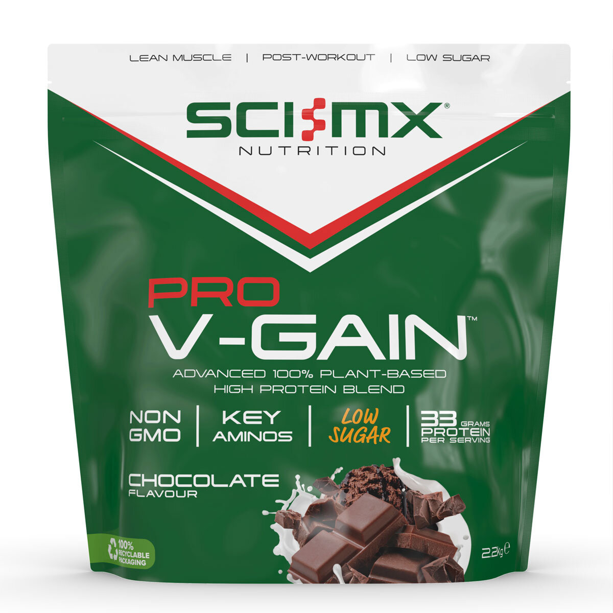 Sci-Mx Nutrition Pro V-Gain Plant Chocolate Protein Powder, 2.2kg