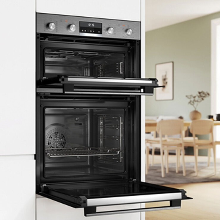 Bosch Series 6 MBA578BS7B Built In Double Electric Oven, A Rated in Silver