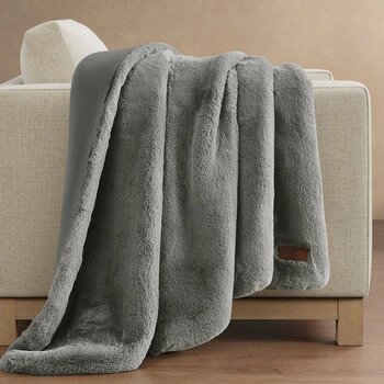 FRYE Luxe Faux Fur Throw in 3 Colours, 152 x 177 cm