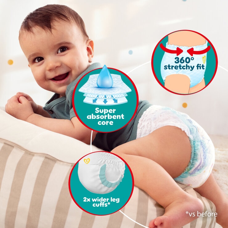 information on pampers baby dry pants size 9