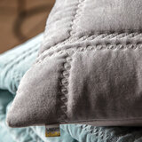 Gallery Quilted Velvet Cushion in Grey