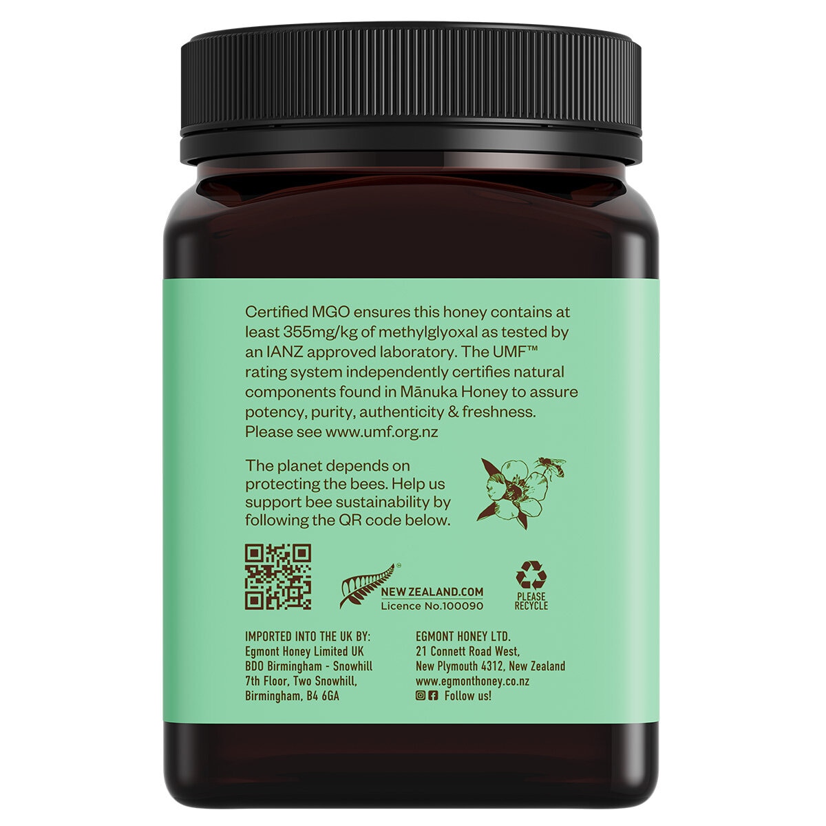 Background info on Egmont Manuka Honey MGO 355+, 1kg