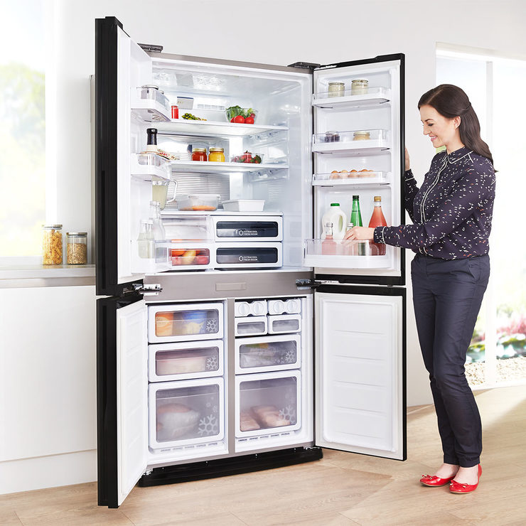 Sharp SJEX820FSL, Multidoor Fridge Freezer A++ Rating in Silver