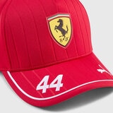 Scuderia Ferrari F1 Team Unisex Driver Lewis Hamilton White Baseball Cap 2025, One Size in Red