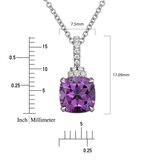 Amethyst and 0.1ctw Diamond Pendant