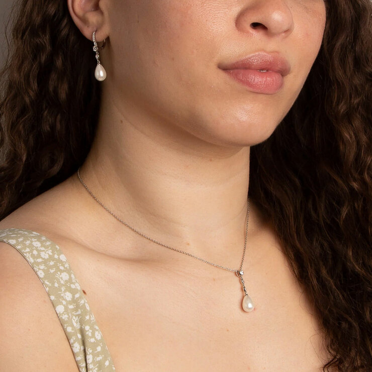 Diamonfire Shell Pearl Drop Lever Hook Earrings Diamonfire Shell Pearl Drop Lever Hook Earrings