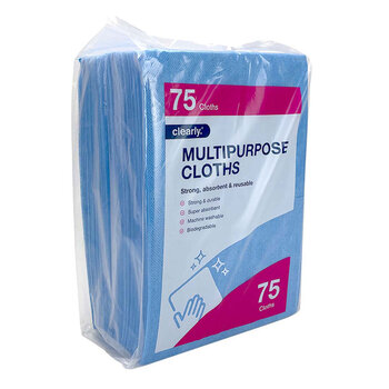 Clearly Multipurpose Cloths, 75 Pack