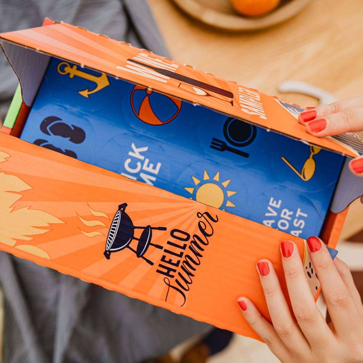 Lifestyle image of selection box being opened