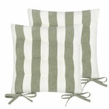 Yard Hayle Green Striped Indoor Outdoor Seat Pad 2 Pack, 40 x 40 cm