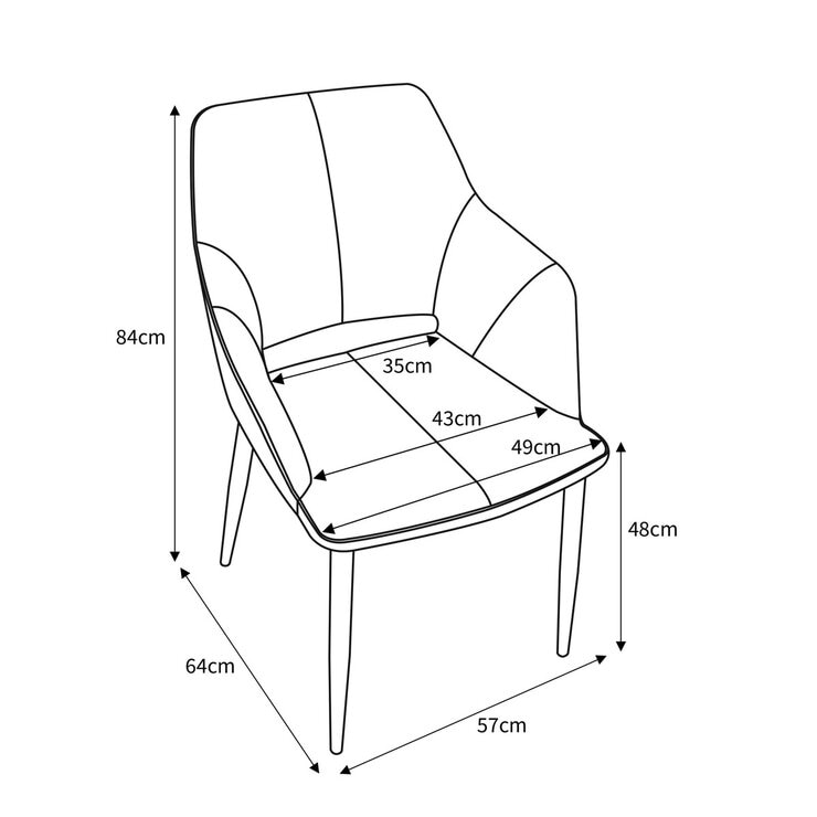 Nero Orange Velvet Dining Chair 2 pack