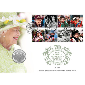 Her Majesty The Queen's Platinum Jubilee Royal Mail® £5 Coin Cover