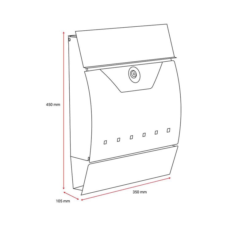 Phoenix Estilo Front Loading Letter Box MB0122KA in Graphite Grey with Key Lock Phoenix Estilo Front Loading Letter Box MB0122KA in Graphite Grey with Key Lock