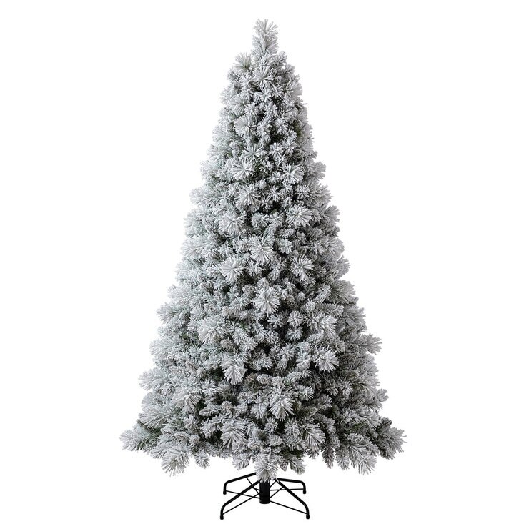7.5ft (2.3m) Pre-Lit Glitter Flocked Artificial Christmas Tree with 1,150 Color-Changing Micro Twinkle LED Lights