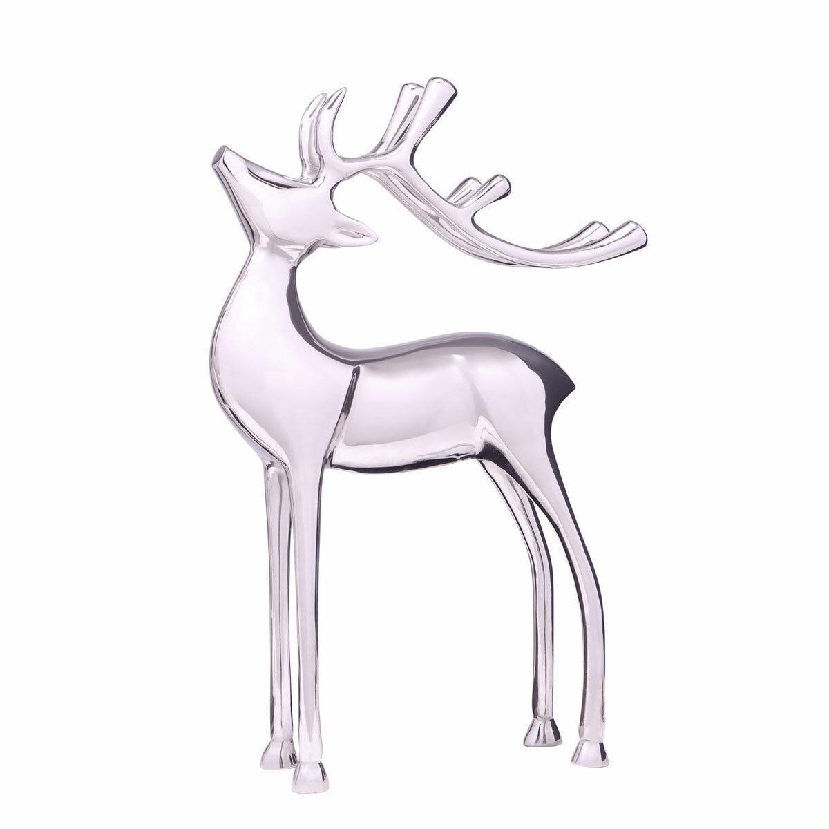 Aluminum Reindeer Assortment- Set Of 2- Silver Aluminum Reindeer Assortment- Set Of 2- Silver