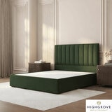 Highgrove Swift Green Fabric Full Ottoman Bed Frame in 3 Sizes