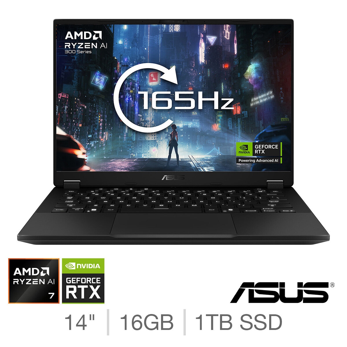 ASUS TUF, AMD Ryzen AI  7, 16GB RAM, 1TB SSD, NVIDIA GeForce RTX 5050, 14" Gaming Laptop, FA401KH-RG005W
