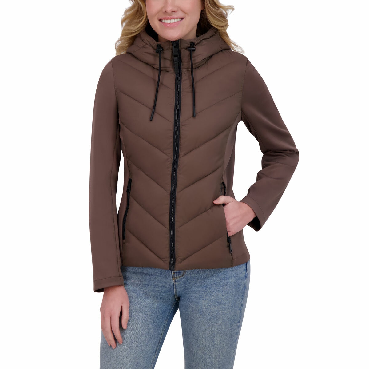 DKNY Women's Mixed Media Jacket