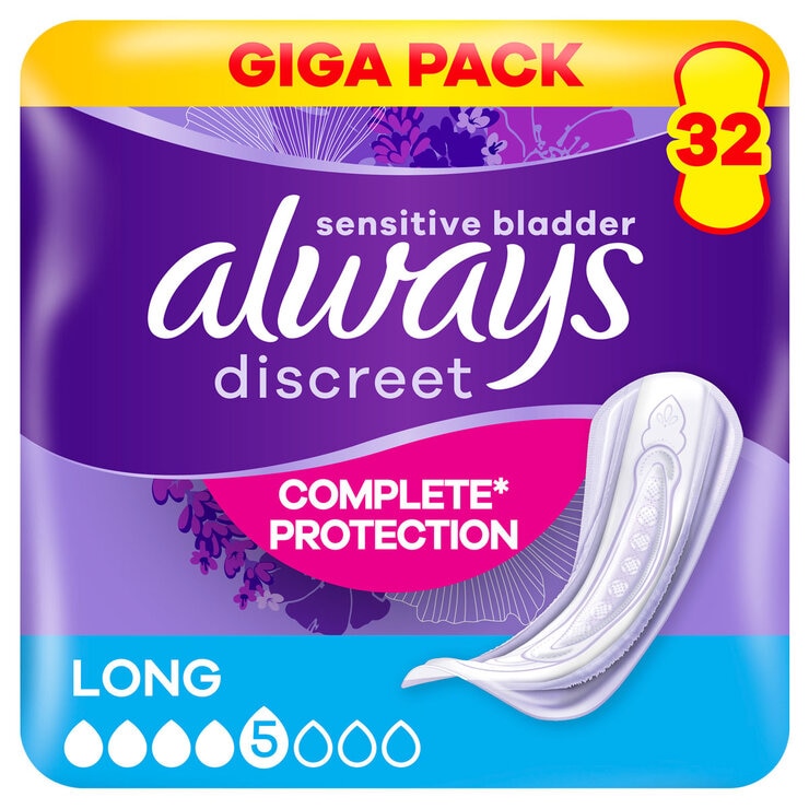 Always Discreet Long Pads, 2 x 32 Pack Always Discreet Long Pads, 2 x 32 Pack