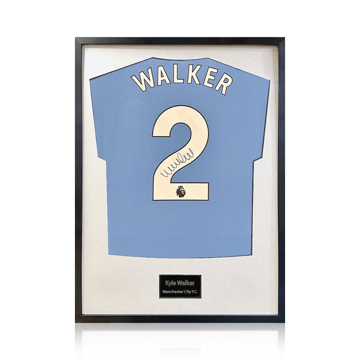Kyle Walker Signed Framed Manchester City Football Shirt with White Mount